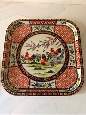 Vintage Metal Daher Rooster Serving Tray Made in England